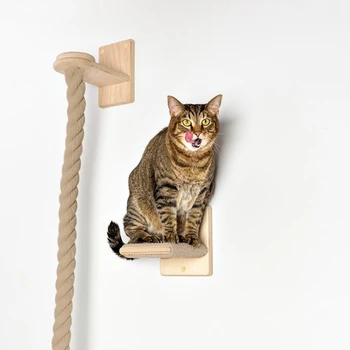 Juokingi Kačių Žaislai Naminių Kačių Scratchers Katė Medžio atsparaus Storo Kanapės Virvę Kačiukas Braižymo Laipiojimo Žaislų Ir Medienos Platforma Šokinėja Nuotrauka 4