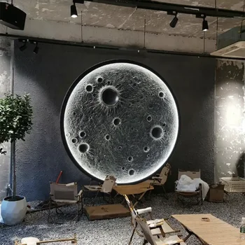3D Mėnulio Sienos Lempos Nuotraukos Meno Kūrybinis Dizainas Lempos Led Sienos Nuotraukas Dekoro Gyvenimo Kambario Sienos Nuotrauka Sconce Nuotrauka 4
