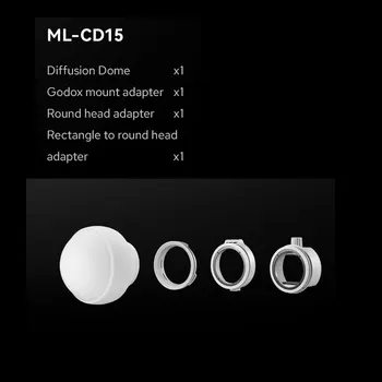 Godox ML-CD15 ML-CS1625 Difuzorius Dome Rinkinys dengan 3 Adapterio untuk Fotografi Lampu 