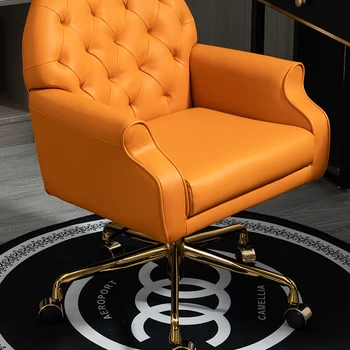 Patogus Ratų Biuro Kėdės Lounge Šukuosenų Mobiliojo Rankena Pasukama Kėdė, Vintage Design Silla Giratoria Namų Baldai Nuotrauka 5