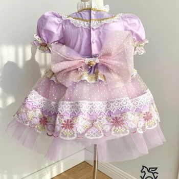 Turkija Vitange Gimtadienio Suknelė Vaikams Dovanų Gėlių mergaičių Suknelės Individualų Girl Lolita Dress Vaikai Atostogų EID Suknelė Kūdikių Saldus Nuotrauka 5