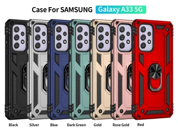 Case for Samsung Galaxy A33 5G 33 atsparus smūgiams Bamperis Karinės Šarvai Žiedas Laikiklis Magnetinis Sunku Padengti Nuotrauka 5