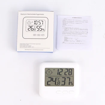 Mini LCD Ekranas Temperatūros Drėgmės Matuoklis Namų Oras Stotis Žadintuvas Thermomether ir Drėgmėmačiu Namų, Transporto priemonių, Nuotrauka 5