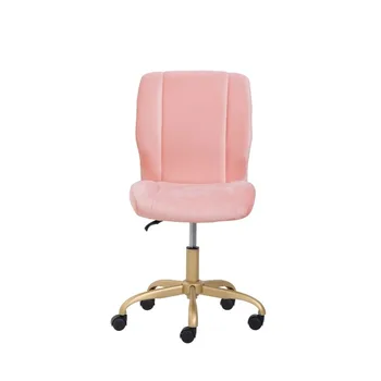 Ramsčių Pliušinis Aksomo, Biuro Kėdė, Pearl Blush biuro baldai Nuotrauka 5