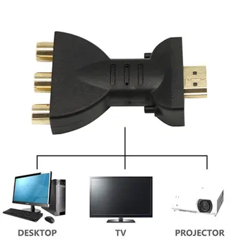 Lankstus Nešiojamasis HDMI suderinamus į 3 RCA Vaizdo Garso AV Adapterį Komponentas Konverteris HDTV Projektorius, DVD Keitiklis Nuotrauka 5