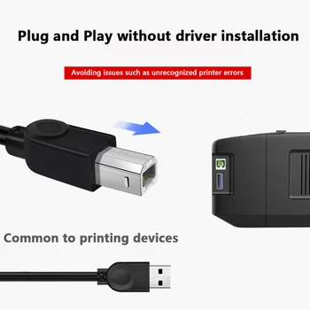 1.5 m/3m USB 2.0 High Speed Kabelis Spausdintuvo gyventi Į B Ilga Juoda Ekranuotas Įrankis Duomenų Eilutė Nuotrauka 5