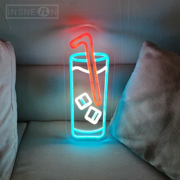 Gėrimas LED Neonas Pasirašyti Baras Parduotuvėje Dekoro Šalis Kambarys Parduotuvė Sienos Estetinių Apdailos Šaltų Gėrimų Verslo Reklamos Pasirašyti Naktį Žibintai Nuotrauka 5