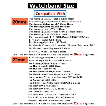 Samsung galaxy žiūrėti 6 5 4 44mm 40mm 5pro 45mm juosta 20mm 22mm sporto nailono correa watch6 4 klasikinis 47mm 43mm 46mm 42mm dirželis Nuotrauka 5