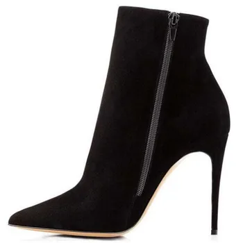 SHOFOO batų Mados moteriški aukštakulniai batai. Suede . Apie 11 cm, pakulnės aukštis. Smailianosiai batai. Batai. Madų Šou Puotą Nuotrauka 5