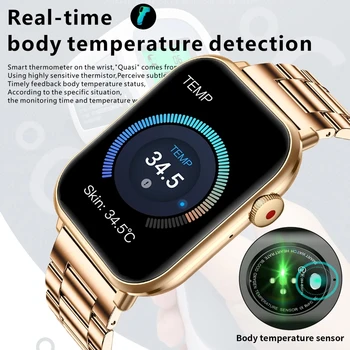 Naujas AMOLED Moterų Smart Watch Vyrų Kūno Temperatūra, Sporto Treniruoklių Laikrodžiai Vandeniui 