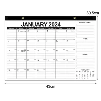 Sieninis Kalendorius Patrauklus Dizainas Kalendorius Patvarus, Lengvai skaitomas 18 mėnesių Sienos Stalinis Kalendorius 2024.1-2025.6 anglų Nuotrauka 5