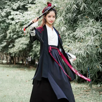 Wuxia Cosplay Kardas Vyras Geresnis Hanfu Moterų Atsitiktinis Kasdien Suknelė Moteriška Senovės Kinų Stiliaus Fėja Han Elementas Etapo Veiklos Nuotrauka 5