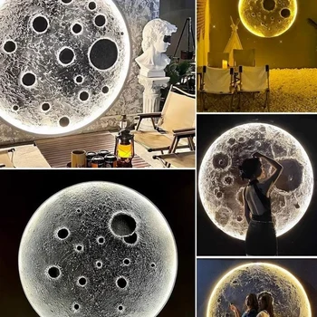 3D Mėnulio Sienos Lempos Nuotraukos Meno Kūrybinis Dizainas Lempos Led Sienos Nuotraukas Dekoro Gyvenimo Kambario Sienos Nuotrauka Sconce Nuotrauka 5