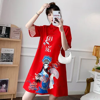 Tradicinės Kinų naujieji Metai Drabužius Moteriai, Cheongsam Suknelė Vintage Moterų Qipao Marškinėliai Nuotrauka 1